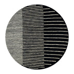Zarina Round Black White Irregular Hand Tufted Carpet & Rug