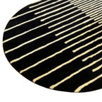 Zarina Round Black White Irregular Hand Tufted Carpet & Rug